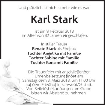 Traueranzeigen von Karl Stark Märkische Onlinezeitung Trauerportal