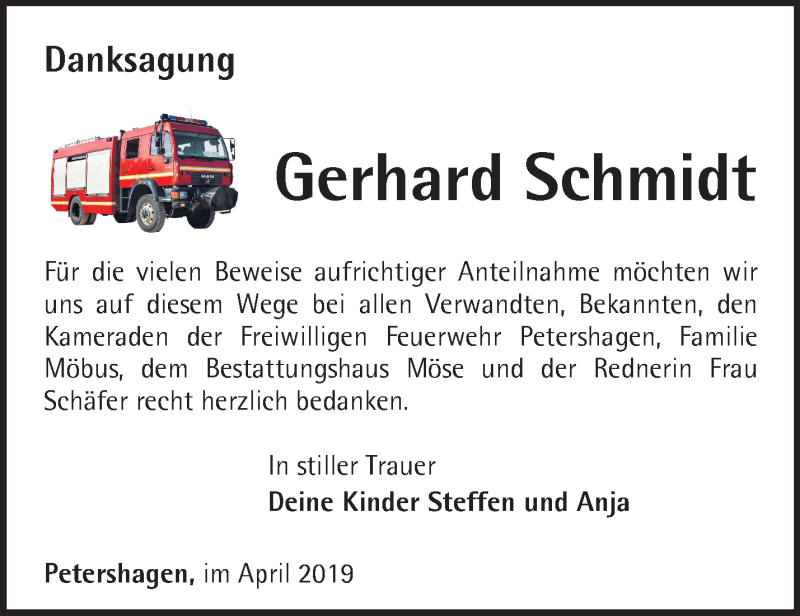 Traueranzeigen von Gerhard Schmidt Märkische Onlinezeitung Trauerportal