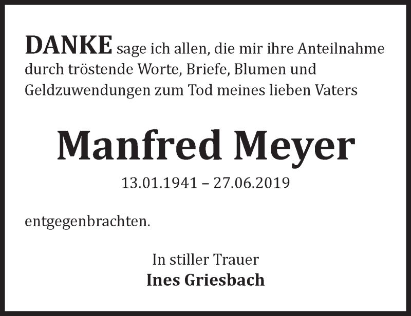 Traueranzeigen von Manfred Meyer Märkische Onlinezeitung Trauerportal