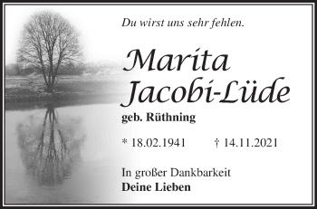 Traueranzeigen Von Marita Jacobi L De M Rkische Onlinezeitung