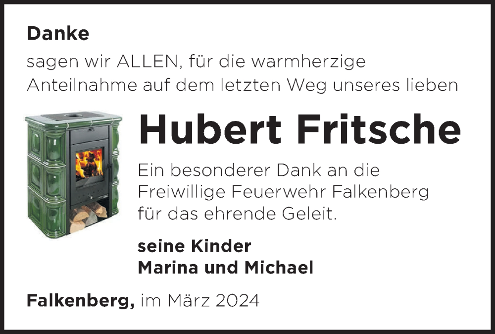 Traueranzeigen Von Hubert Fritsche M Rkische Onlinezeitung Trauerportal