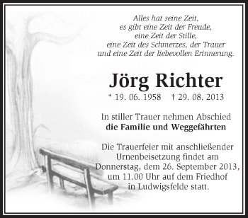 Traueranzeige von Jörg Richter von Märkische Oderzeitung