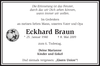 Traueranzeige von Eckhard Braun von Märkische Oderzeitung