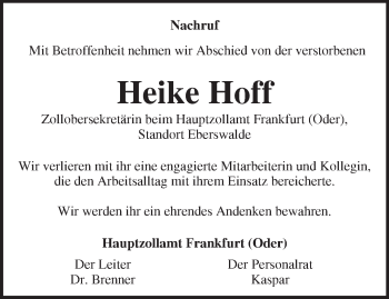 Traueranzeige von Herbert Koster von Märkische Oderzeitung