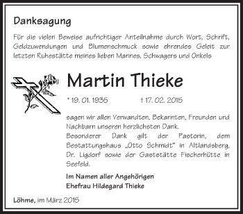 Traueranzeige von Martin Thieke von Märkische Oderzeitung