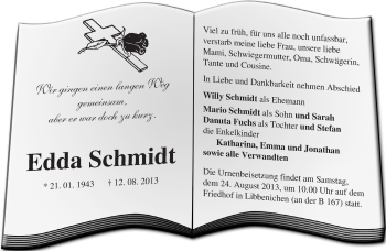 Traueranzeige von Edda Schmidt von Märkische Oderzeitung