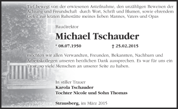 Traueranzeige von Michael Tschauder von Märkische Oderzeitung