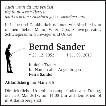 Traueranzeige von Bernd Sander von Märkische Oderzeitung