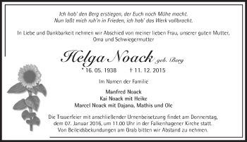 Traueranzeige von Helga Noack von Märkische Oderzeitung