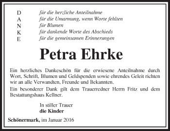 Traueranzeige von Petra Ehrke von Märkische Oderzeitung