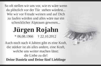 Traueranzeige von Jürgen Rojahn von Märkische Oderzeitung