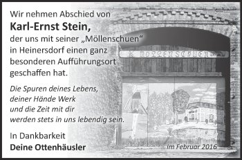 Traueranzeige von Karl-Ernst Stein von Märkische Oderzeitung