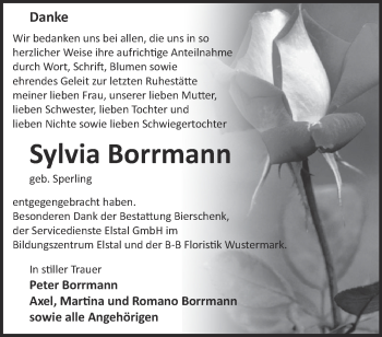 Traueranzeige von Sylvia Borrmann von Märkische Oderzeitung