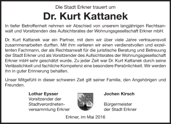 Traueranzeige von Kurt Kattanek von Märkische Oderzeitung