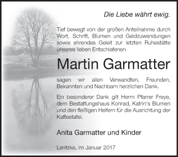 Traueranzeige von Martin Garmatter von Märkische Oderzeitung