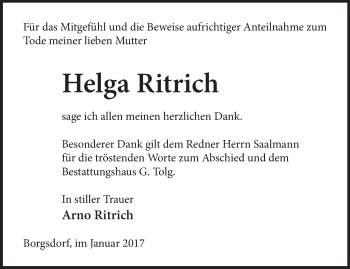 Traueranzeige von Helga Ritrich von Märkische Oderzeitung