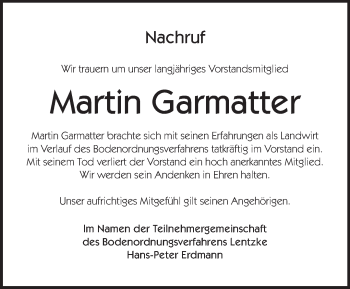 Traueranzeige von Martin Garmatter von Märkische Oderzeitung