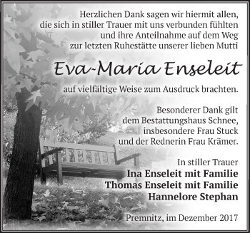 Traueranzeige von Eva-Maria  Enseleit von Märkische Oderzeitung