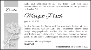 Traueranzeige von Margit Plath von Märkische Oderzeitung