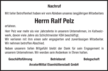 Traueranzeige von Ralf Pelz von Märkische Oderzeitung