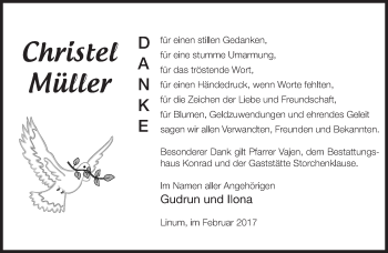 Traueranzeige von Christel Müller von Märkische Oderzeitung