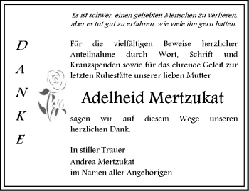 Traueranzeige von Adelheid Mertzukat von Märkische Oderzeitung