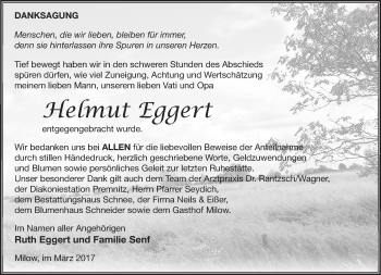 Traueranzeige von Helmut Eggert von Märkische Oderzeitung
