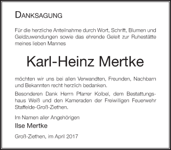 Traueranzeige von Karl-Heinz Mertke von Märkische Oderzeitung