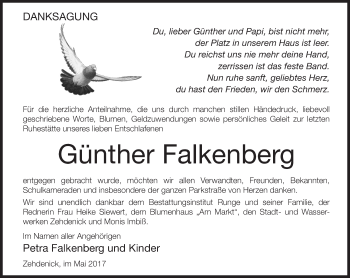 Traueranzeige von Günther Falkenberg von Märkische Oderzeitung