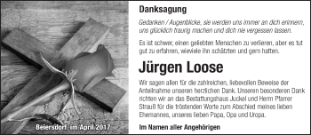 Traueranzeige von Jürgen Loose von Märkische Oderzeitung