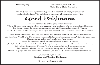 Traueranzeige von Gerd Pohlmann von Märkische Oderzeitung