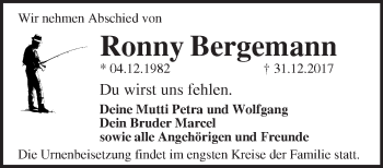 Traueranzeige von Ronny Bergemann von Märkische Oderzeitung