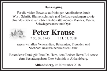 Traueranzeige von Peter Krause von Märkische Oderzeitung