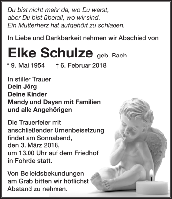 Traueranzeige von Elke Schulze von Märkische Oderzeitung