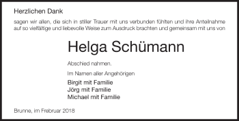 Traueranzeige von Helga Schümann von Märkische Oderzeitung