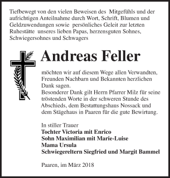 Traueranzeige von Andreas Feller von Märkische Oderzeitung