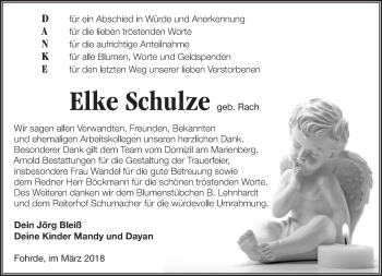 Traueranzeige von Elke Schulze von Märkische Oderzeitung