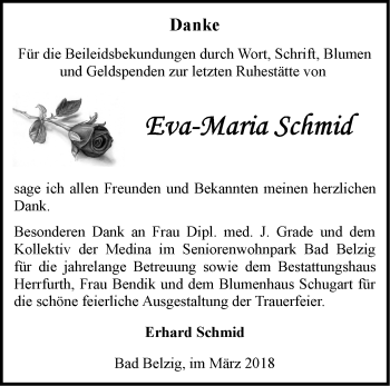 Traueranzeige von Eva-Maria Schmid von Märkische Oderzeitung