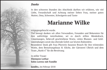 Traueranzeige von Marianne Wilke von Märkische Oderzeitung