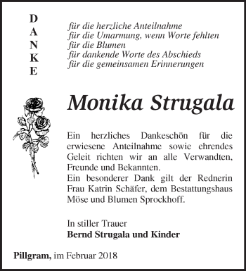 Traueranzeige von Monika Strugala von Märkische Oderzeitung