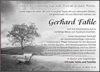 Traueranzeige von Gerhard Fahle von Märkische Oderzeitung