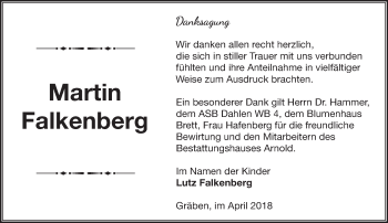 Traueranzeige von Martin Falkenberg von Märkische Oderzeitung