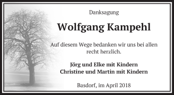 Traueranzeige von Wolfgang Kampehl von Märkische Oderzeitung