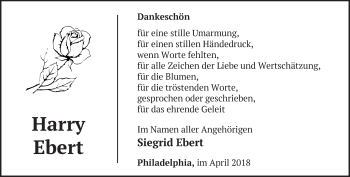 Traueranzeige von Harry Ebert von Märkische Oderzeitung