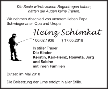 Traueranzeige von Heinz Schimkat von Märkische Oderzeitung