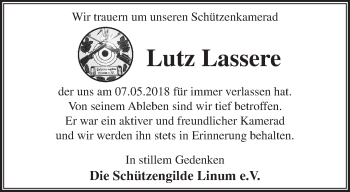 Traueranzeige von Lutz Lassere von Märkische Oderzeitung