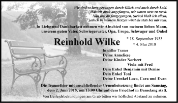 Traueranzeige von Reinhold Wilke von Märkische Oderzeitung