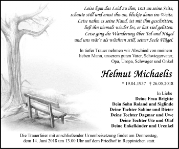 Traueranzeige von Helmut Michaelis von Märkische Oderzeitung