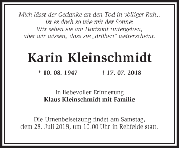 Traueranzeige von Karin Kleinschmidt von Märkische Oderzeitung