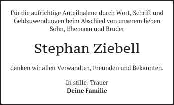 Traueranzeige von Stephan Ziebell von Märkische Oderzeitung